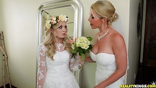 A wedding day turns to a blowjob and hard fuck for horny Lexi Lore